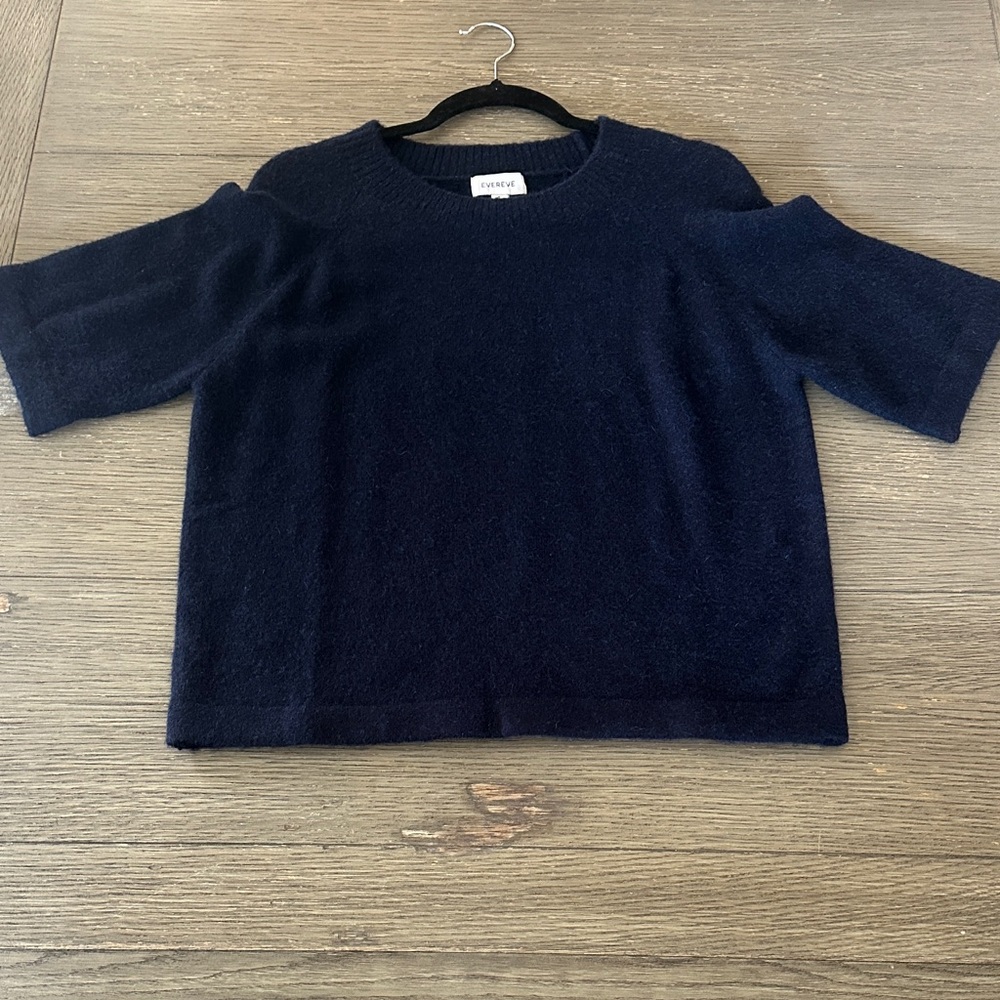 NWT Evereve Sami pullover sweater short sleeve in navy size S